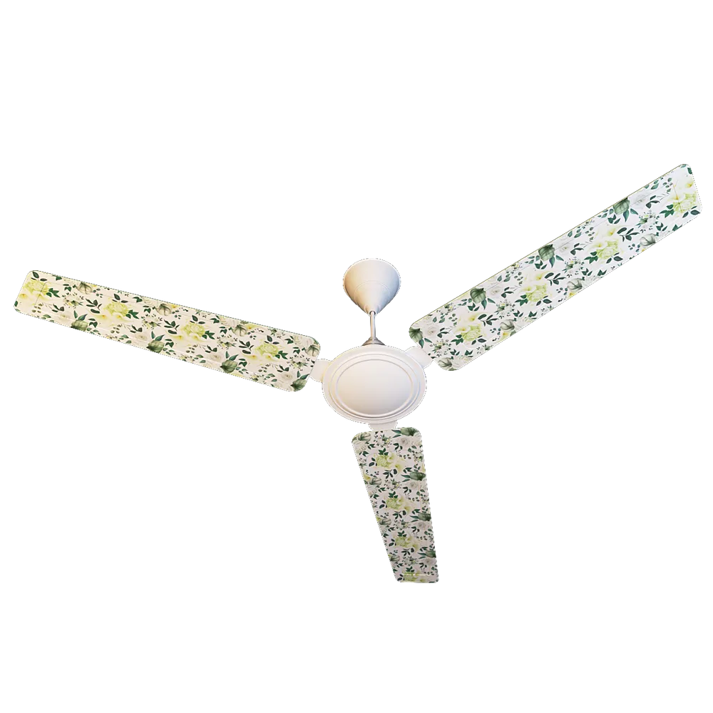 Elitefusion Lemon Green Roses Printed Ceiling Fan