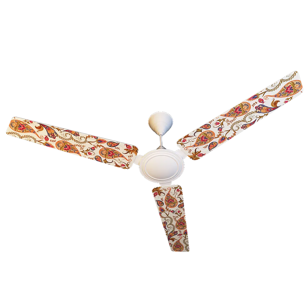 Elitefusion Mustard Paisley Printed Ceiling Fan