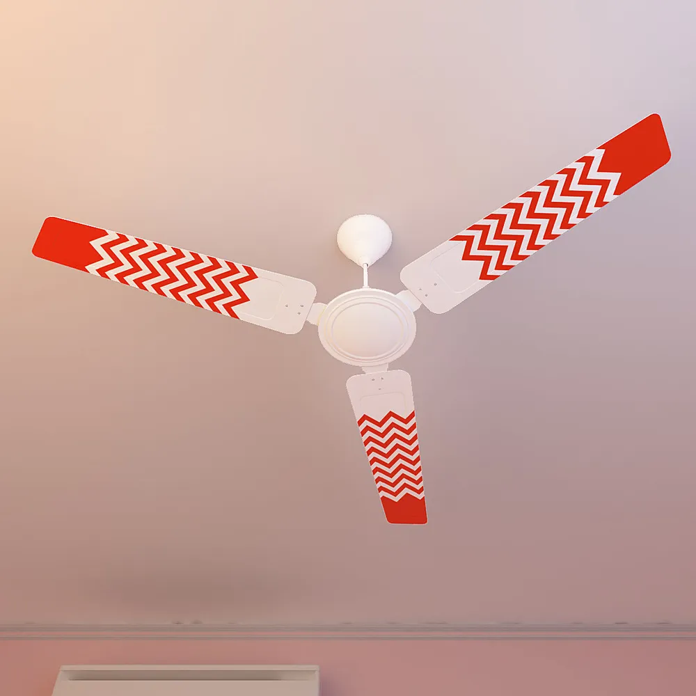 Elitefusion Orange Chevron Printed Ceiling Fan