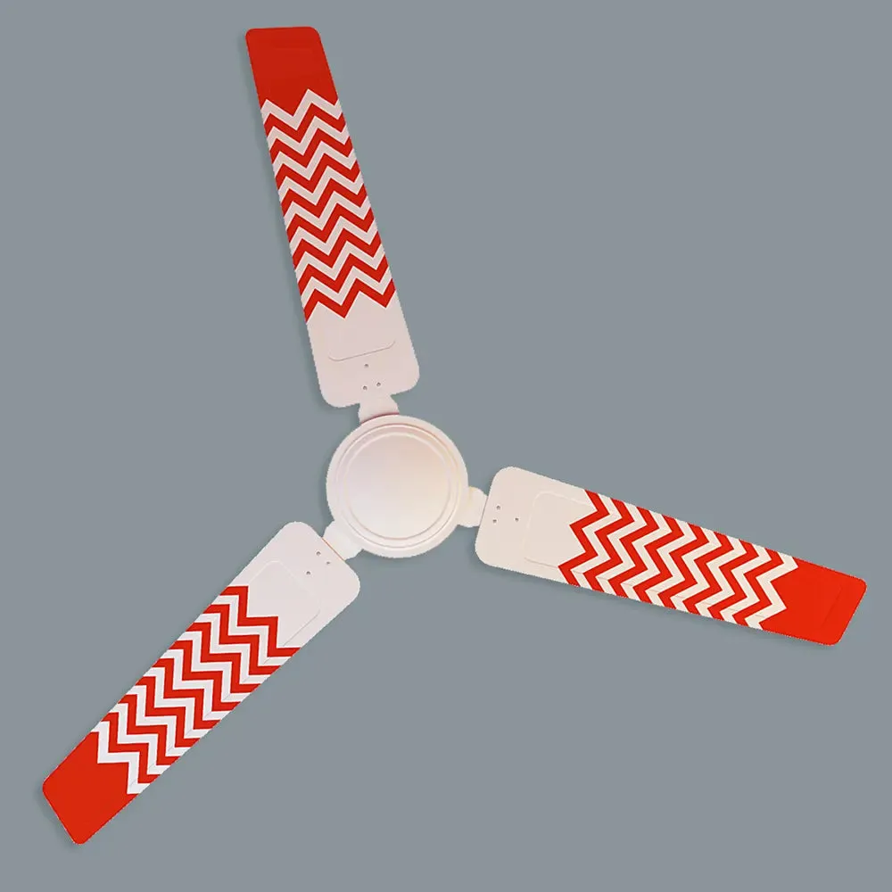 Elitefusion Orange Chevron Printed Ceiling Fan