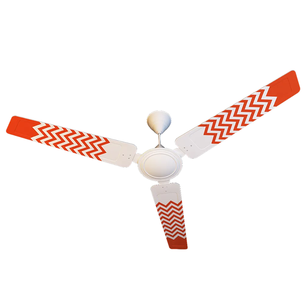 Elitefusion Orange Chevron Printed Ceiling Fan