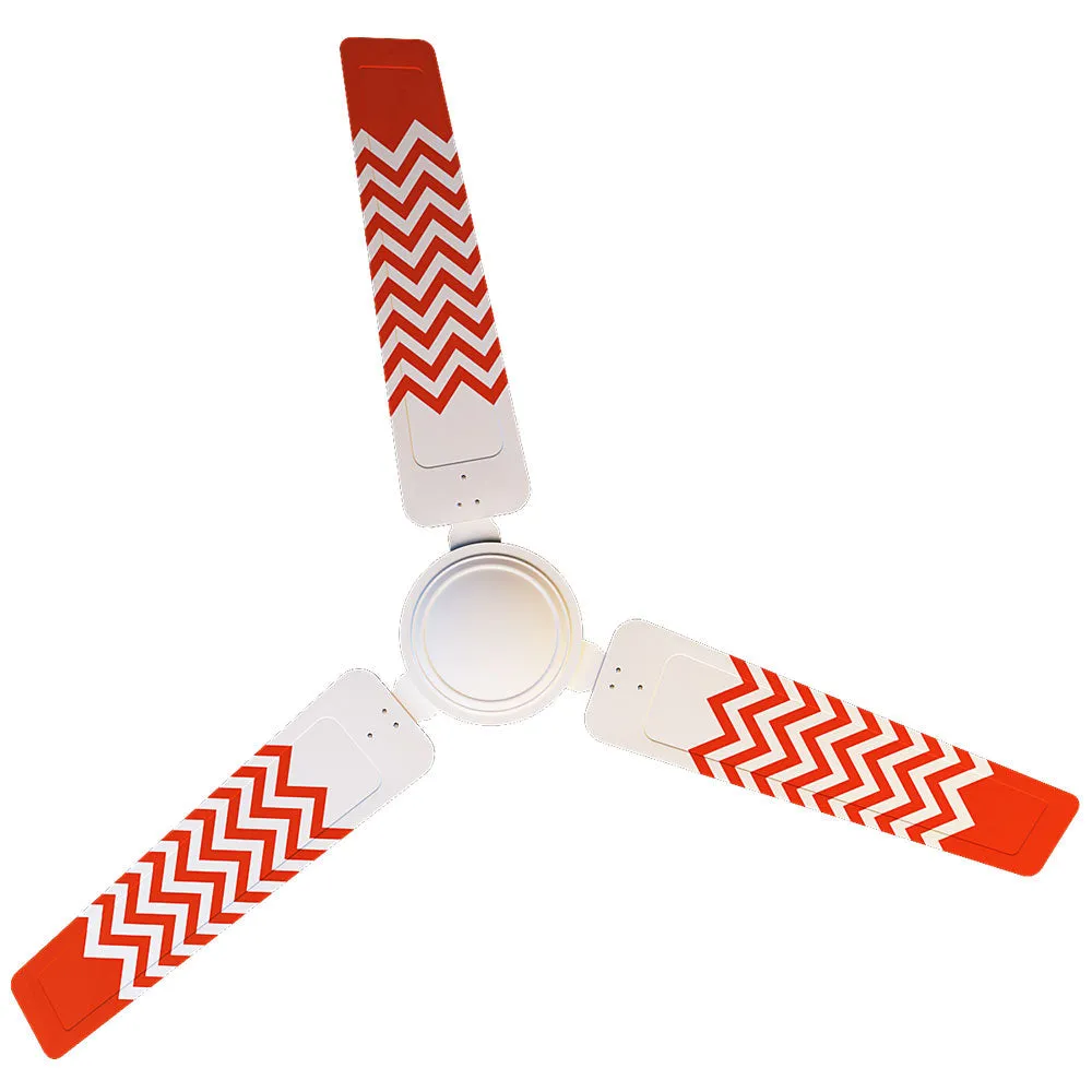 Elitefusion Orange Chevron Printed Ceiling Fan