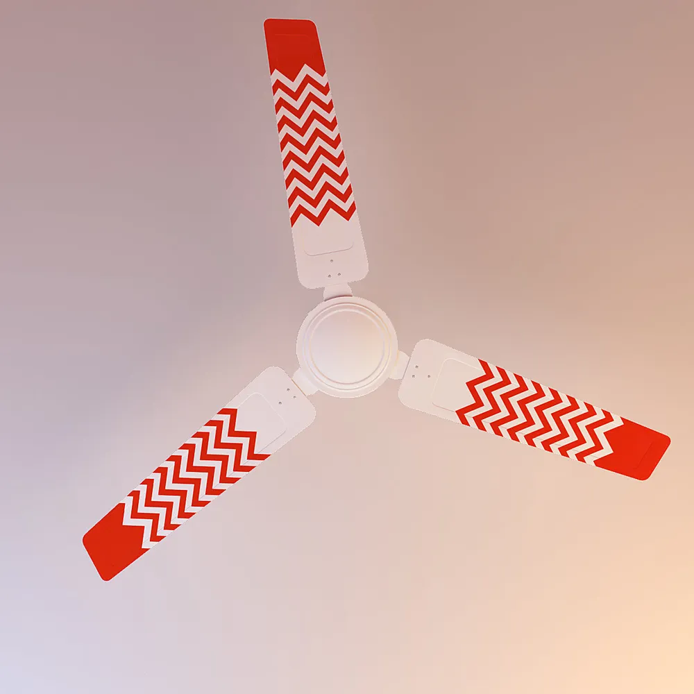 Elitefusion Orange Chevron Printed Ceiling Fan