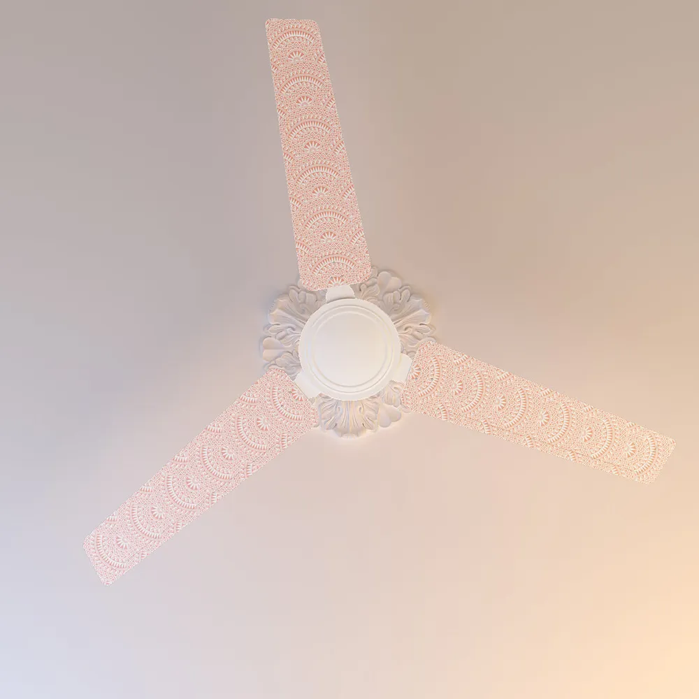 Elitefusion Peach Pink Greek Printed Ceiling Fan