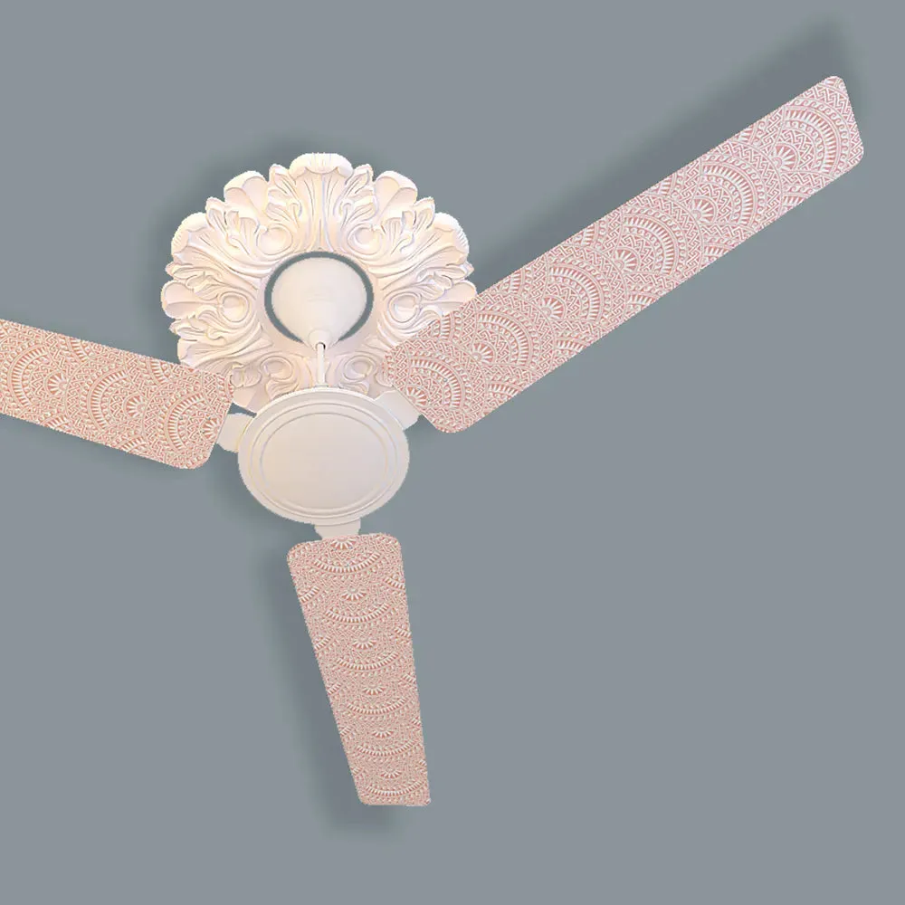 Elitefusion Peach Pink Greek Printed Ceiling Fan