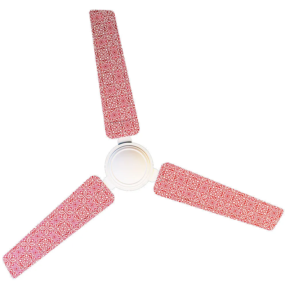Elitefusion Pink Kolam Printed Ceiling Fan
