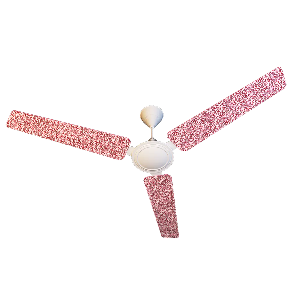 Elitefusion Pink Kolam Printed Ceiling Fan
