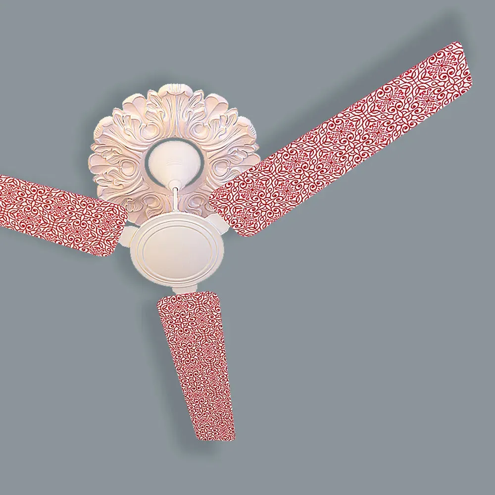 Elitefusion Pink Kolam Printed Ceiling Fan