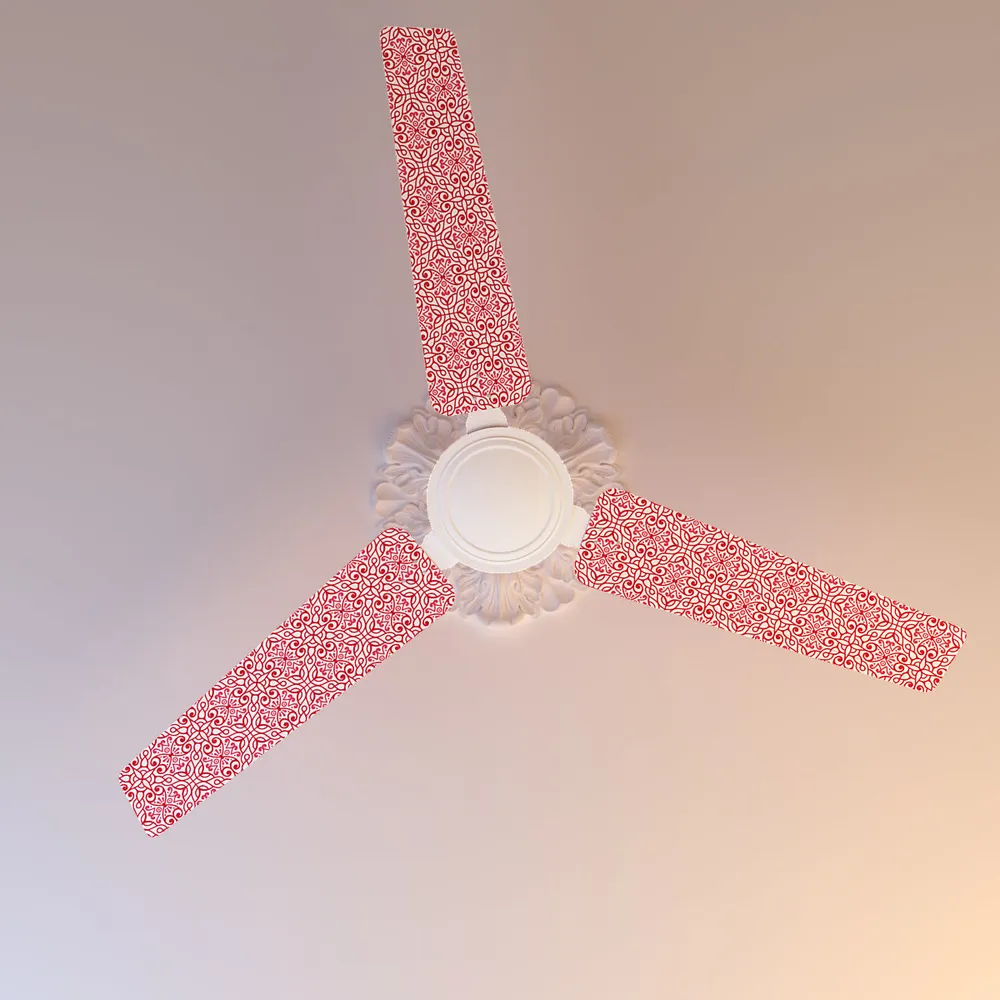 Elitefusion Pink Kolam Printed Ceiling Fan