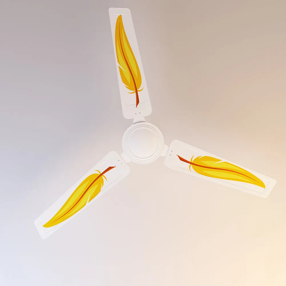Elitefusion Yellow Feather Printed Ceiling Fan