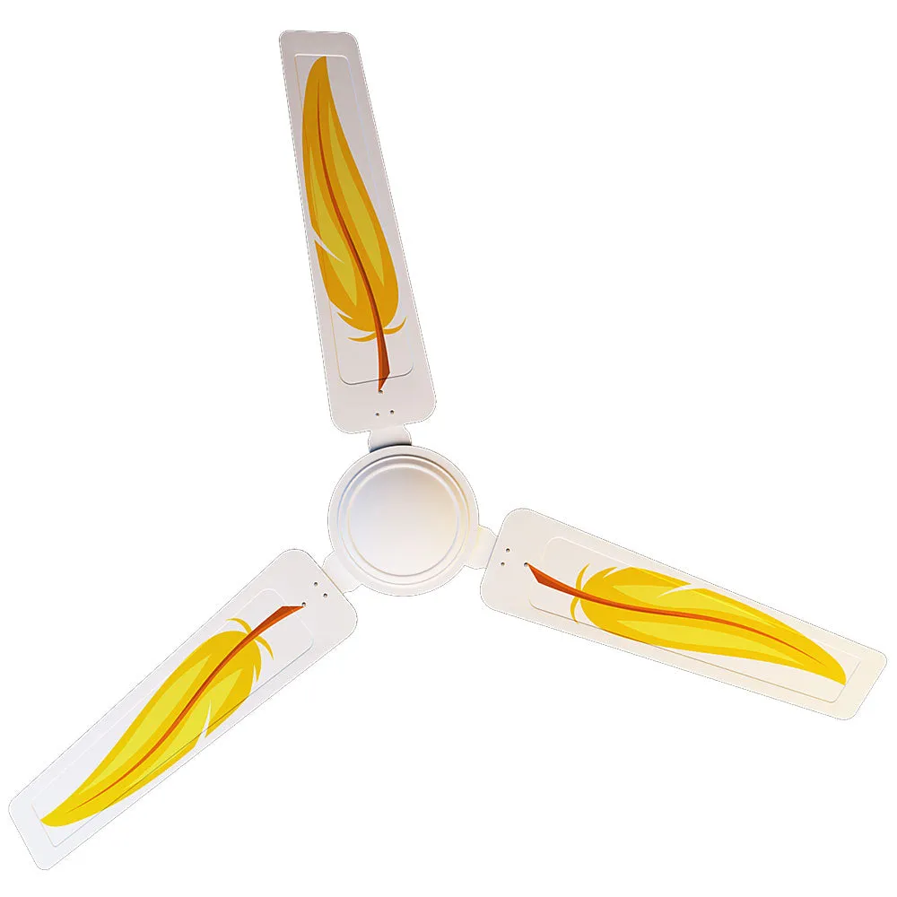 Elitefusion Yellow Feather Printed Ceiling Fan