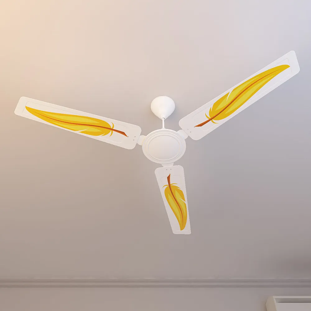 Elitefusion Yellow Feather Printed Ceiling Fan