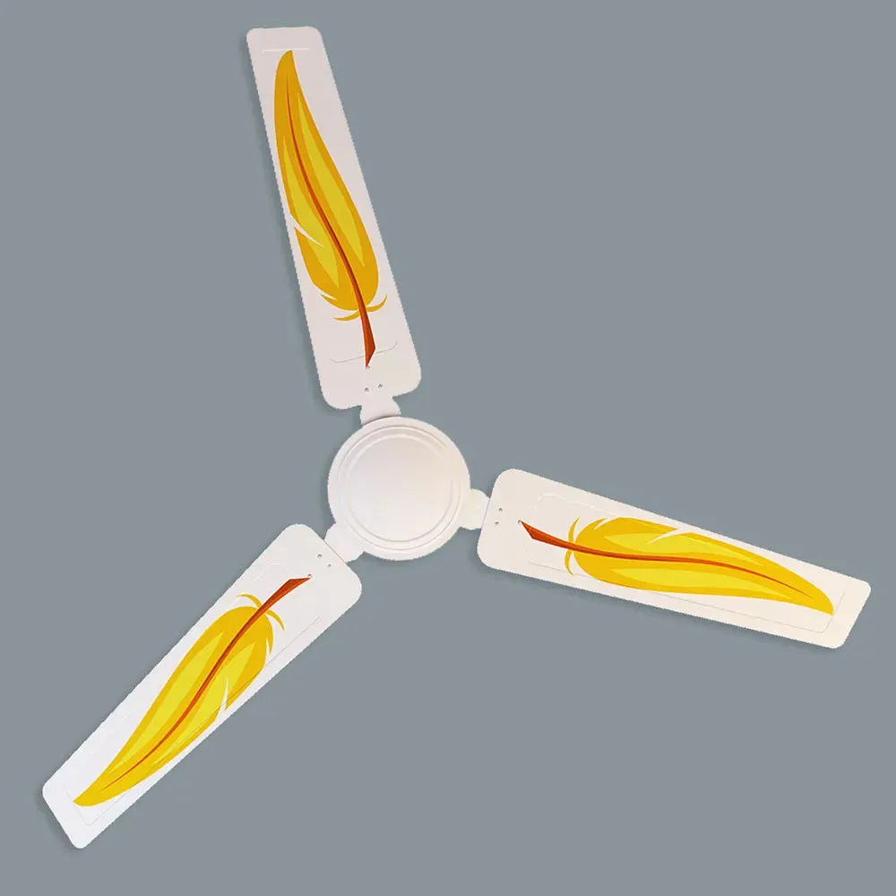 Elitefusion Yellow Feather Printed Ceiling Fan