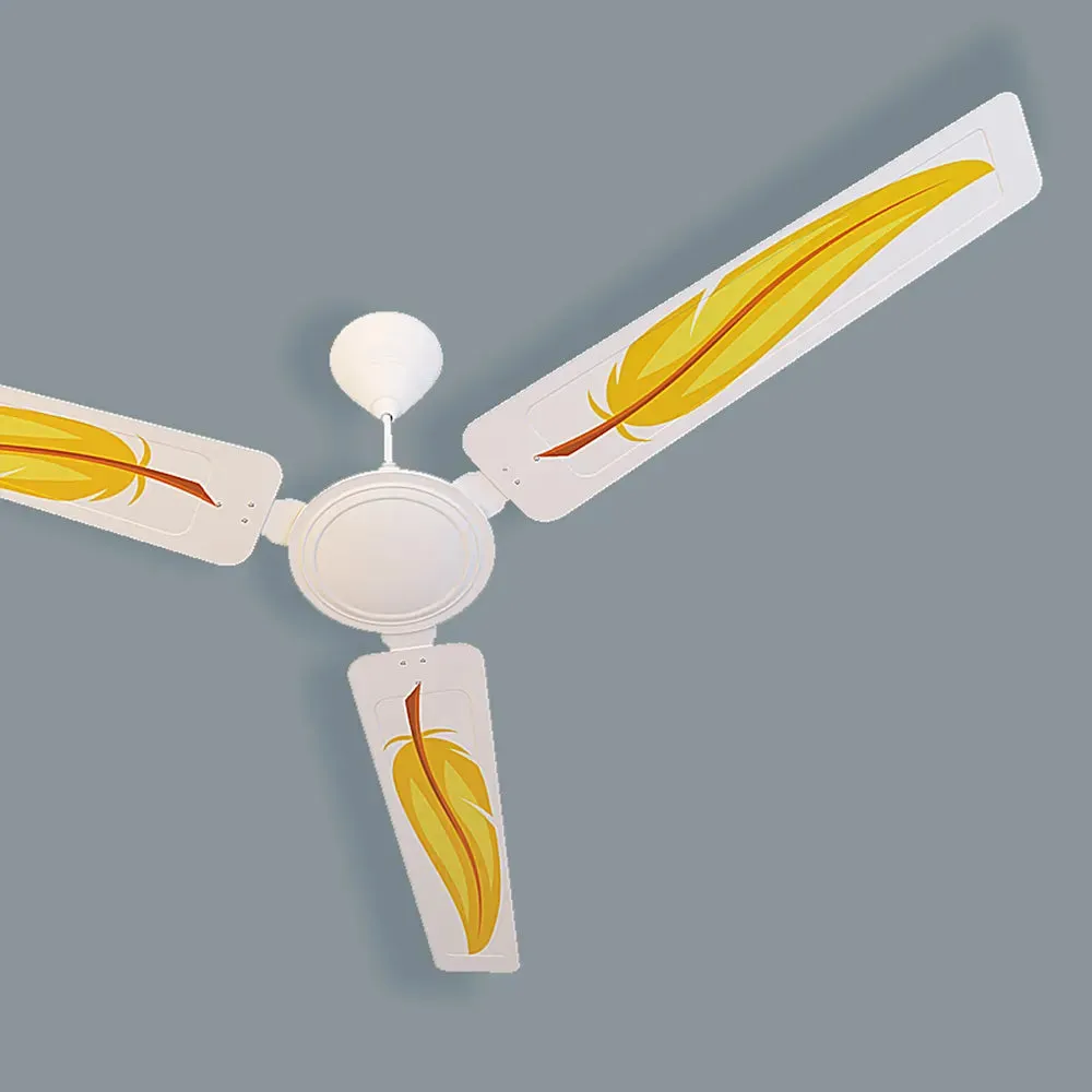 Elitefusion Yellow Feather Printed Ceiling Fan
