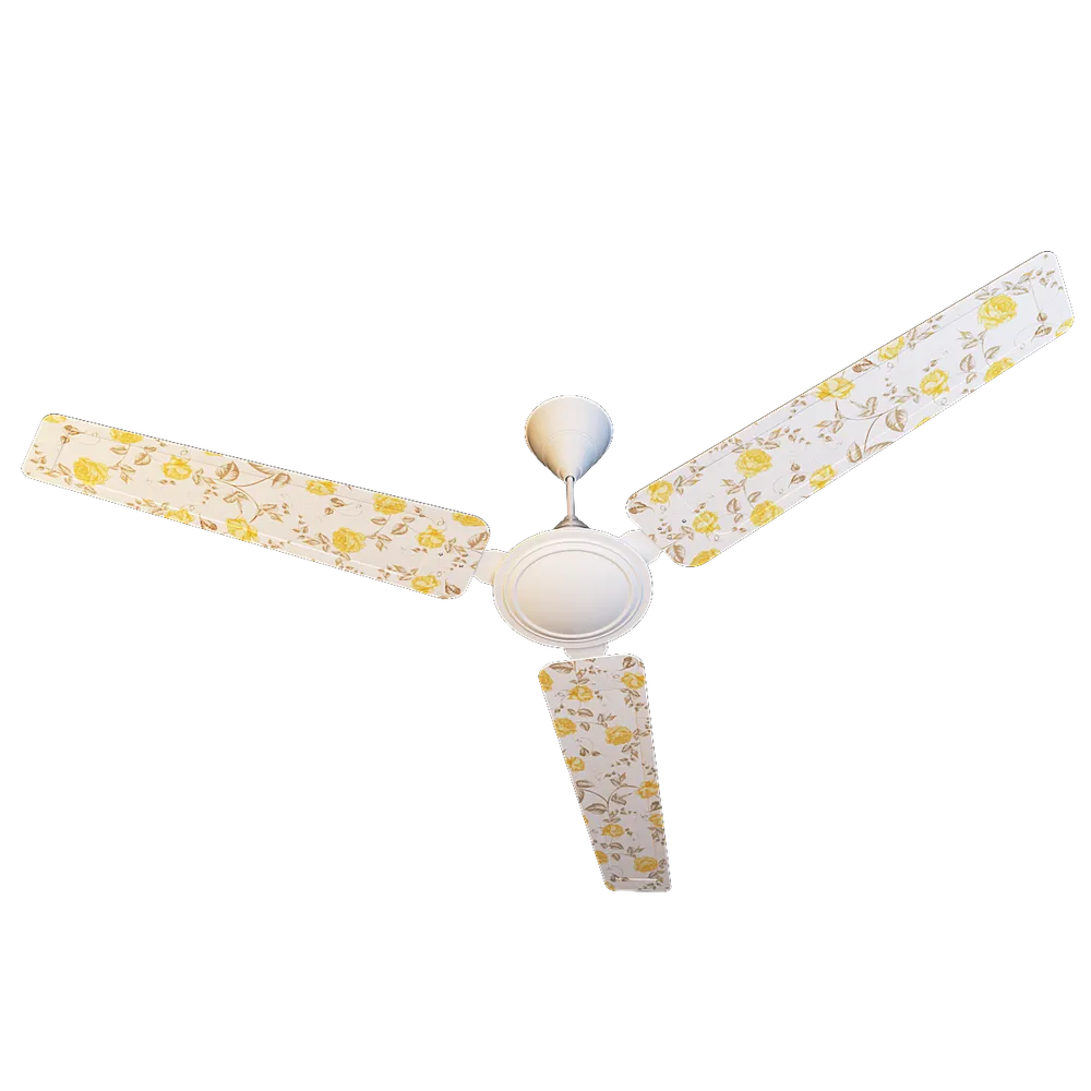 Elitefusion Yellow Pastel Roses Printed Ceiling Fan