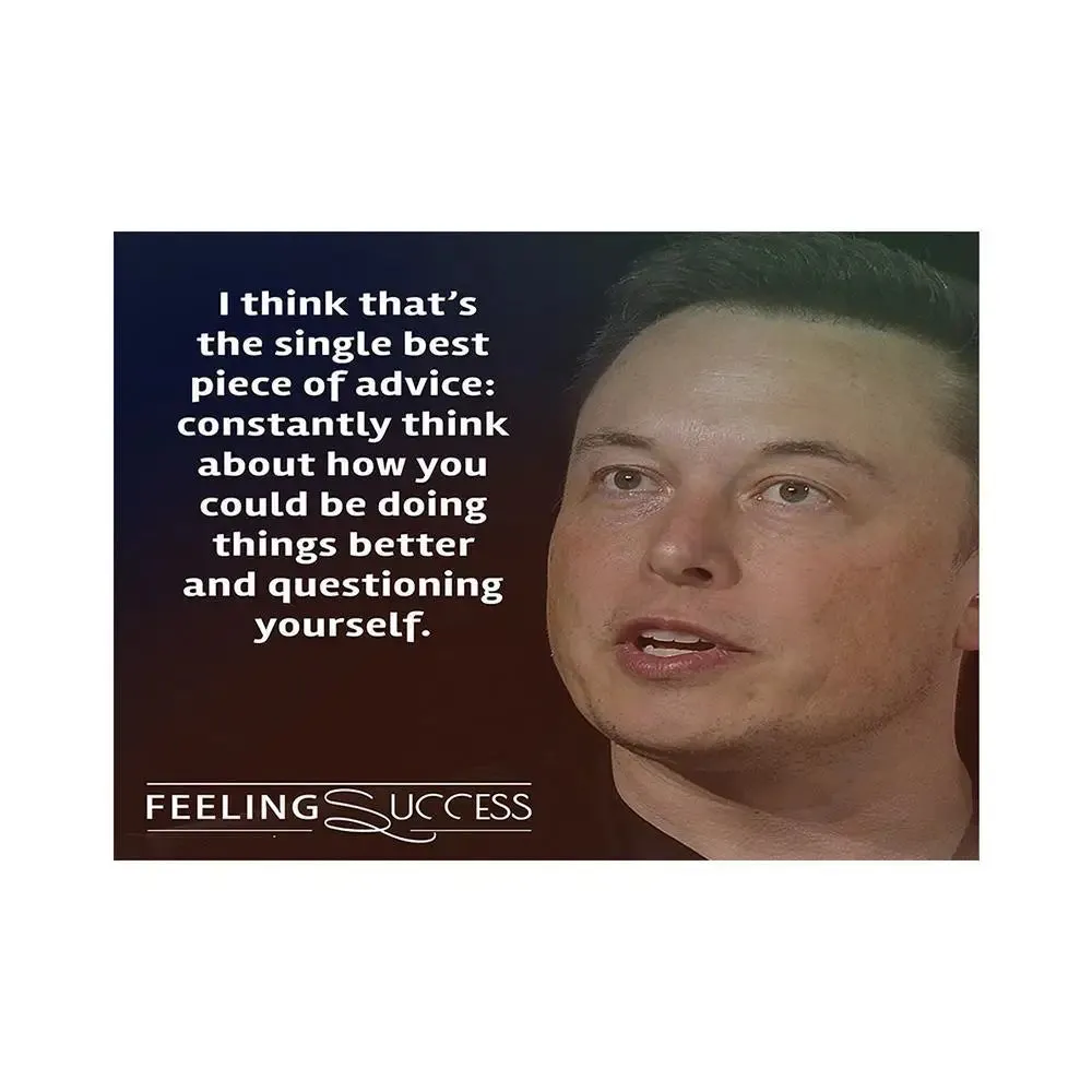 Elon Musk Quote  Poster Regular Size Poster 9" X 12"
