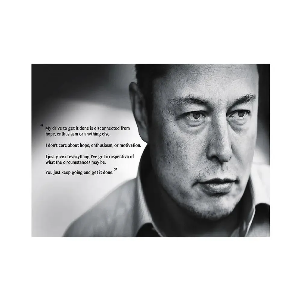 Elon Musk Quote  Poster Regular Size Poster 9" X 12"