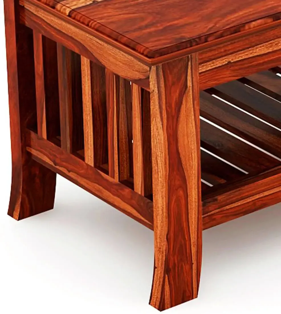 Elongated Custom Built Sheesham Wood Center Table