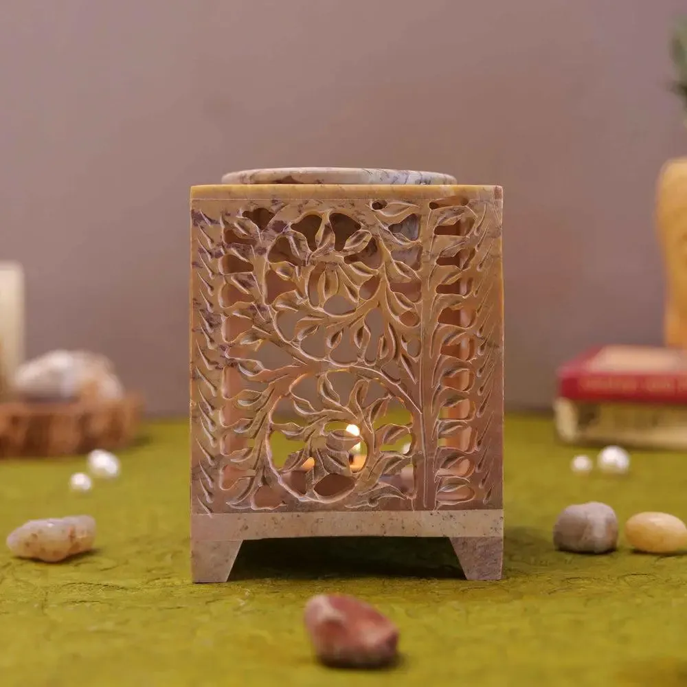 Embossed Small Soapstone Oil Diffuser