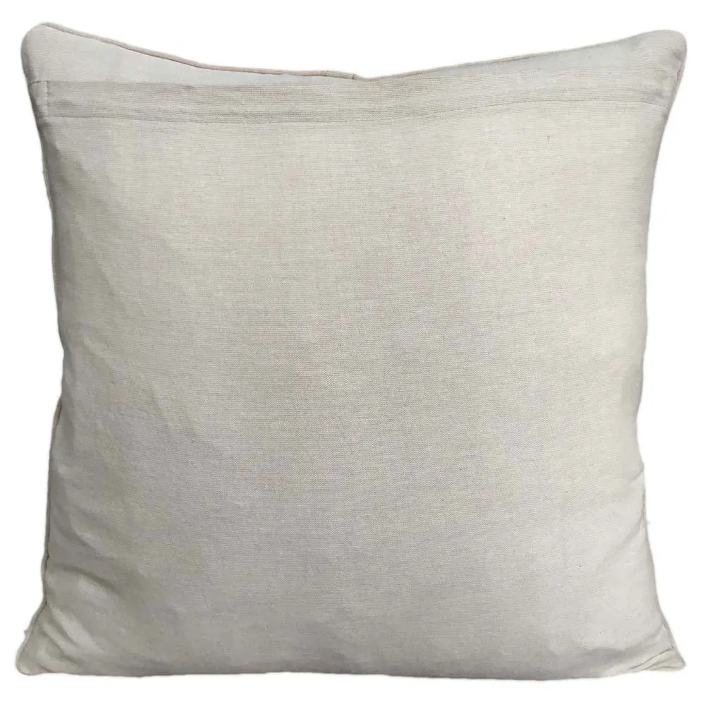 Embroided Beige Cotton Decorative Cushion Cover