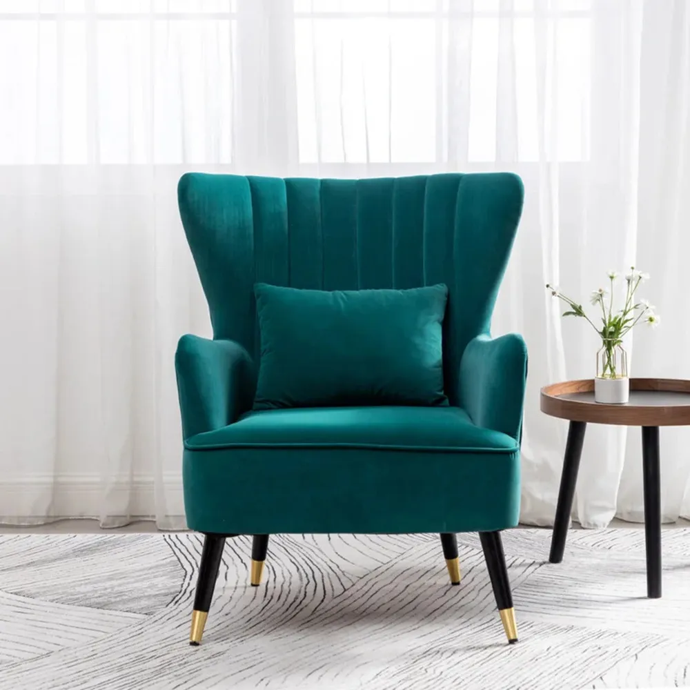 Emerald Chic Tufted Accent Chair With Cushion Single Piece