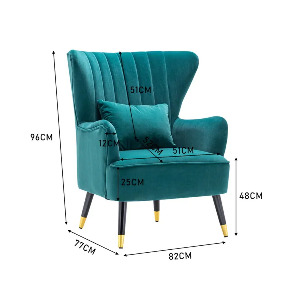 Emerald Chic Tufted Accent Chair With Cushion Single Piece