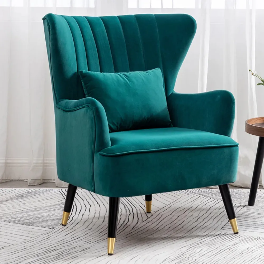 Emerald Chic Tufted Accent Chair With Cushion Single Piece