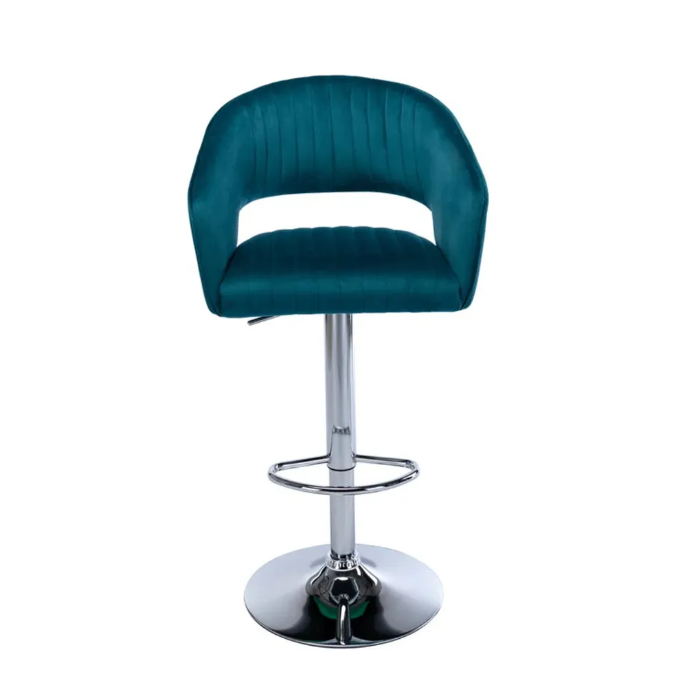 Emerald Plush Feel Velvet Adjustable Bar Stool Single Stool