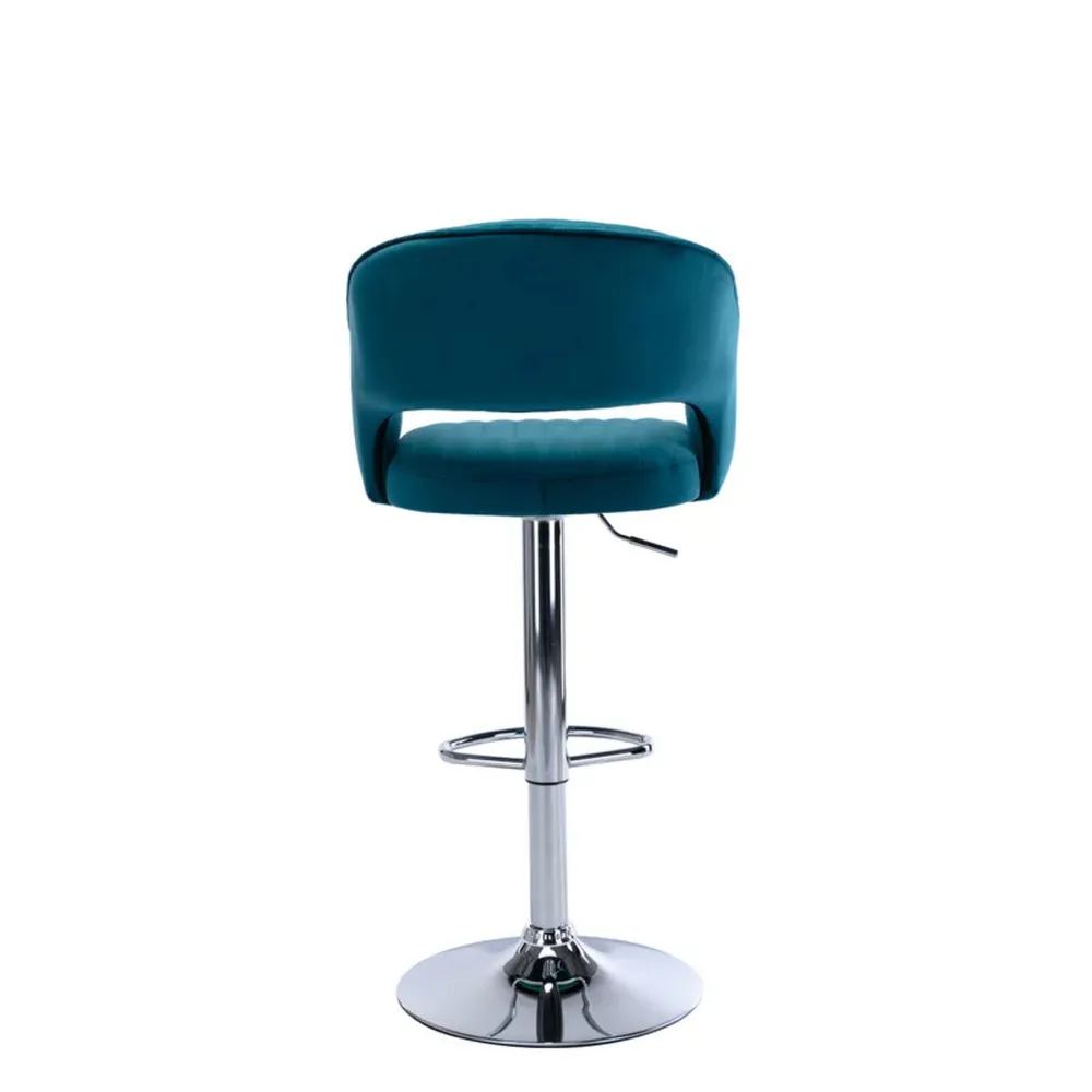 Emerald Plush Feel Velvet Adjustable Bar Stool Single Stool