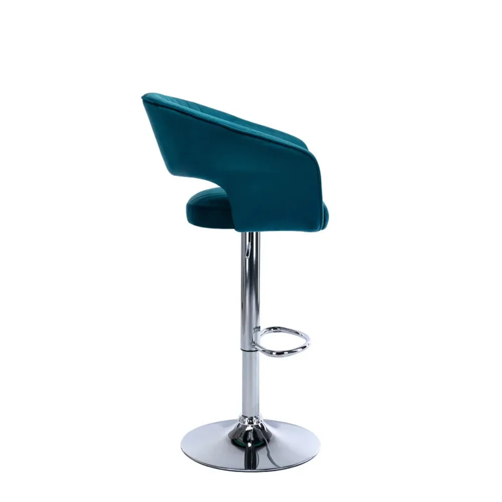 Emerald Plush Feel Velvet Adjustable Bar Stool Single Stool