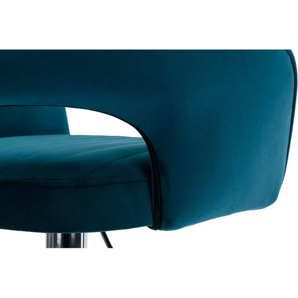 Emerald Plush Feel Velvet Adjustable Bar Stool Single Stool