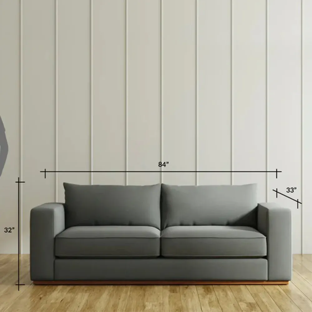 WallMantra Emma 3 Seater Sofa in Grey