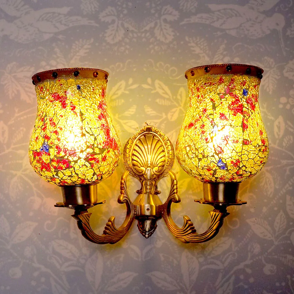 Enchanting Aura Brass Double Wall Light