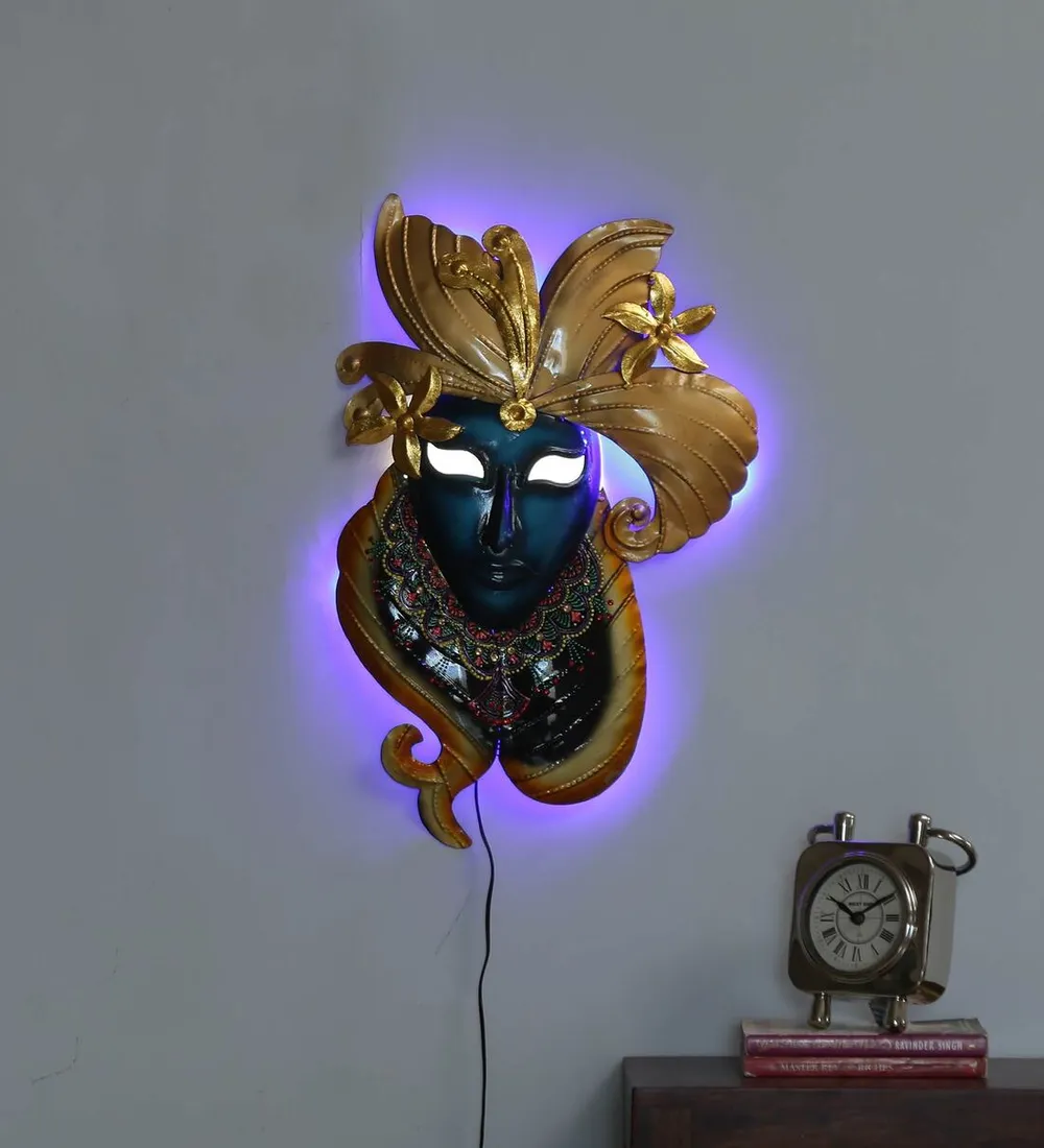 Enchanting Man Masquerade LED Metal Wall Art