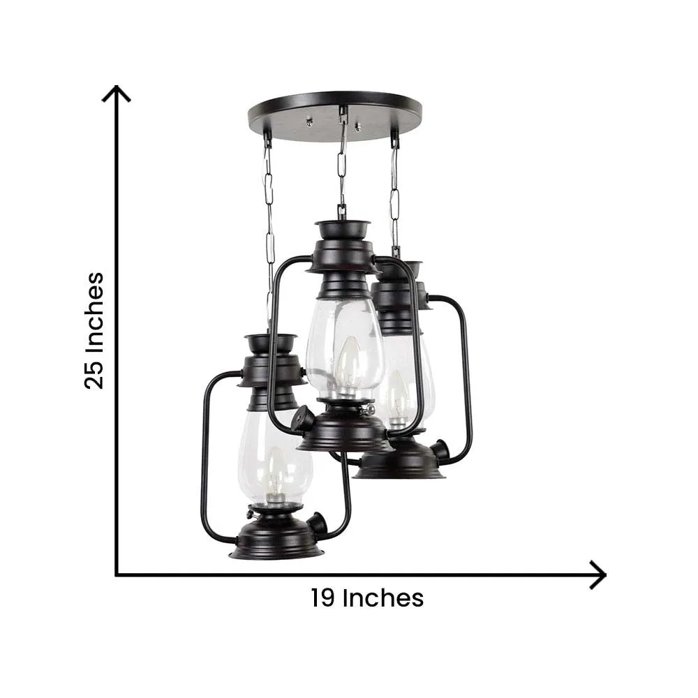 Enchanting Mosaic Floral Glass Hurricane Cluster Ceiling Light Single Piece