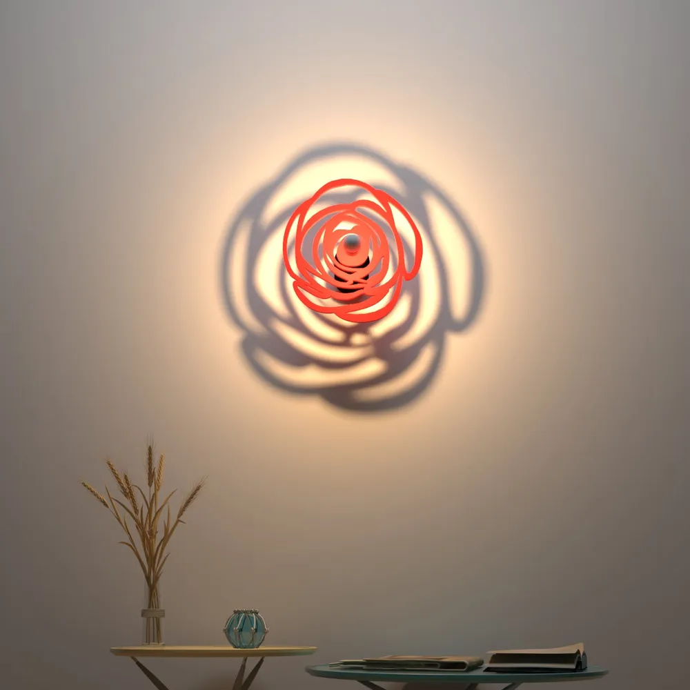 Enchanting Red Rose Shadow Lamp