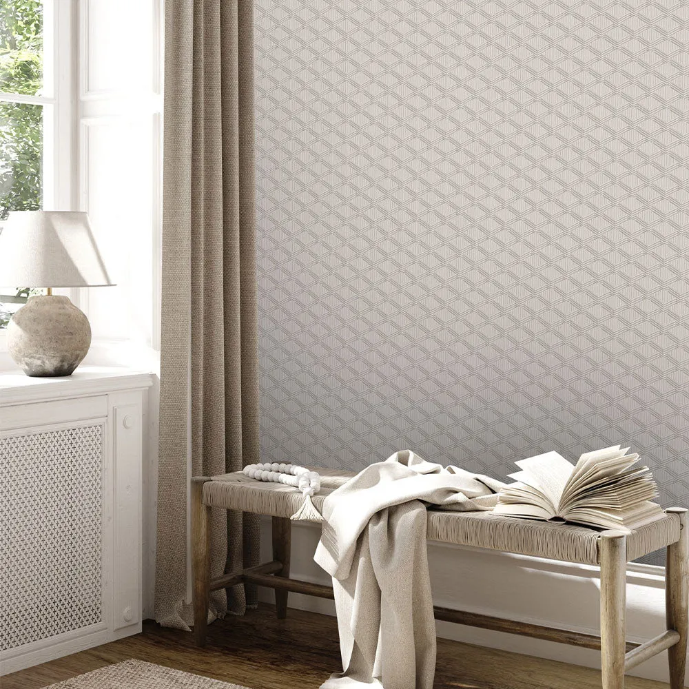 Entice Geometric Pattern Premium Wallpaper Brown