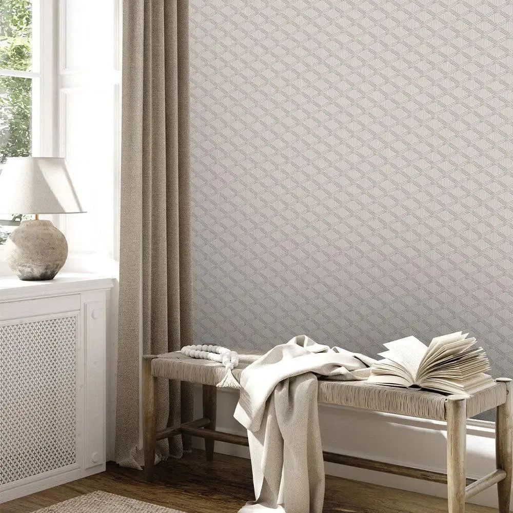 Entice Geometric Pattern Premium Wallpaper Brown