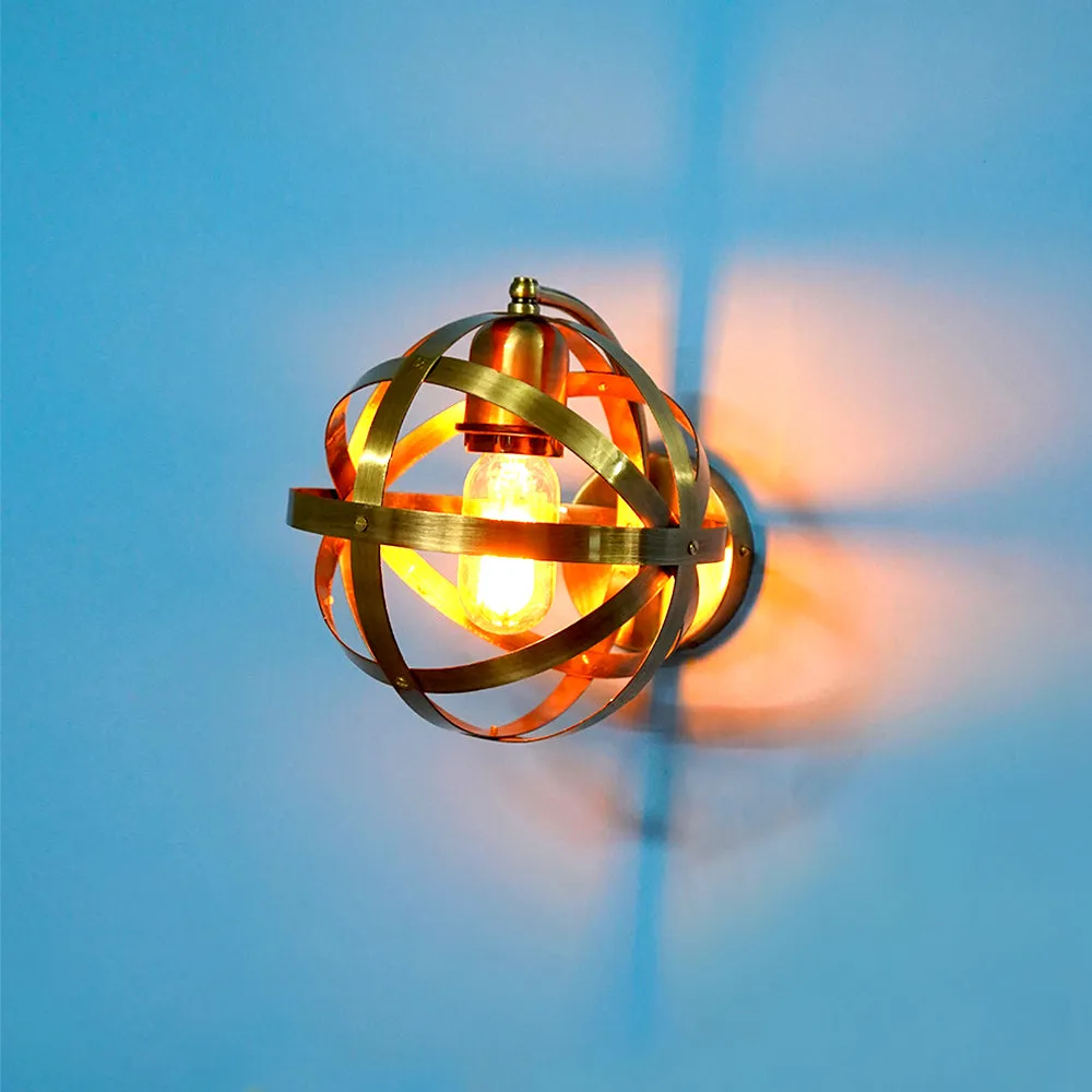 Entwined Metal Rings Small Orb Wall Sconce