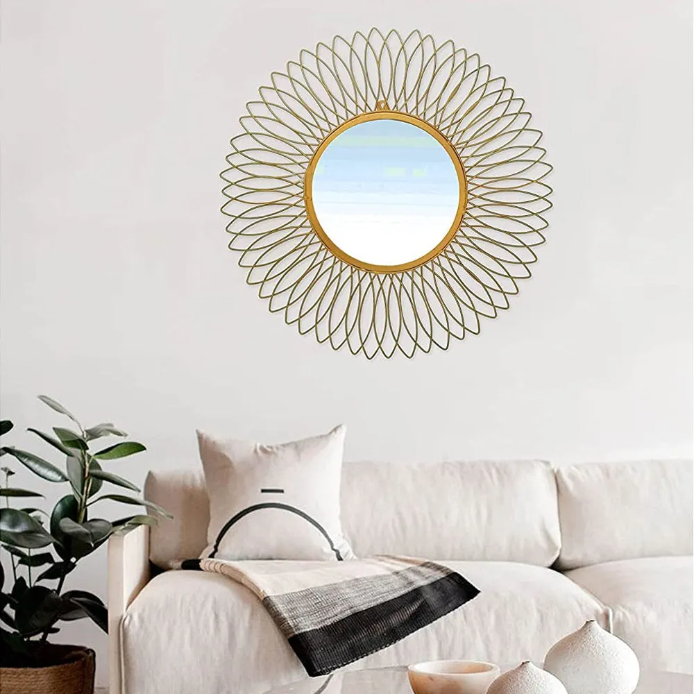 Entwined Petals Metal Wall Mirror
