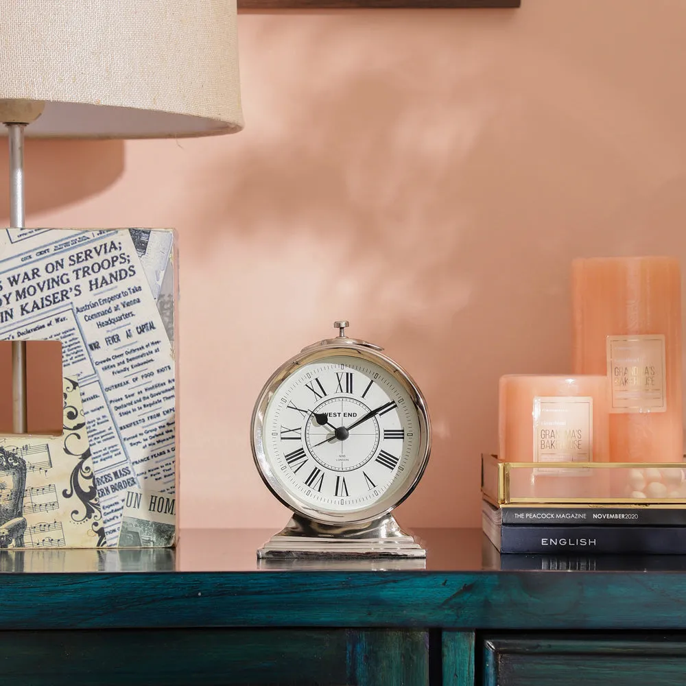 Erzo Silver Alarm Table Clock