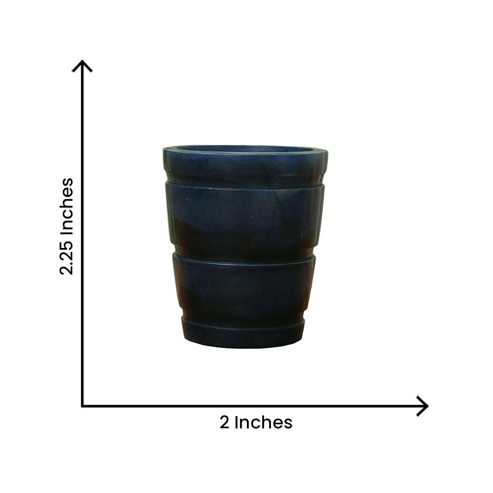 Esctacy Engraved Charcoal Grey Soapstone Shot Glasses Set of 6