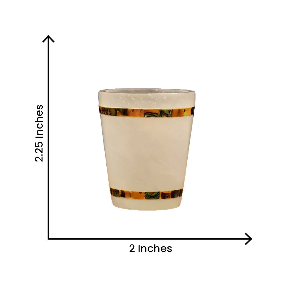 Esctacy Hand-shaped Italian Marble & Semi Precious Stone Shot Glasses (Set of 6)