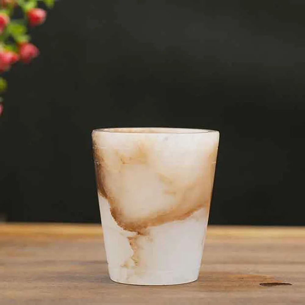 Esctacy Italian Marble & Semi Precious Stone Shot Glasses (Set of 6)