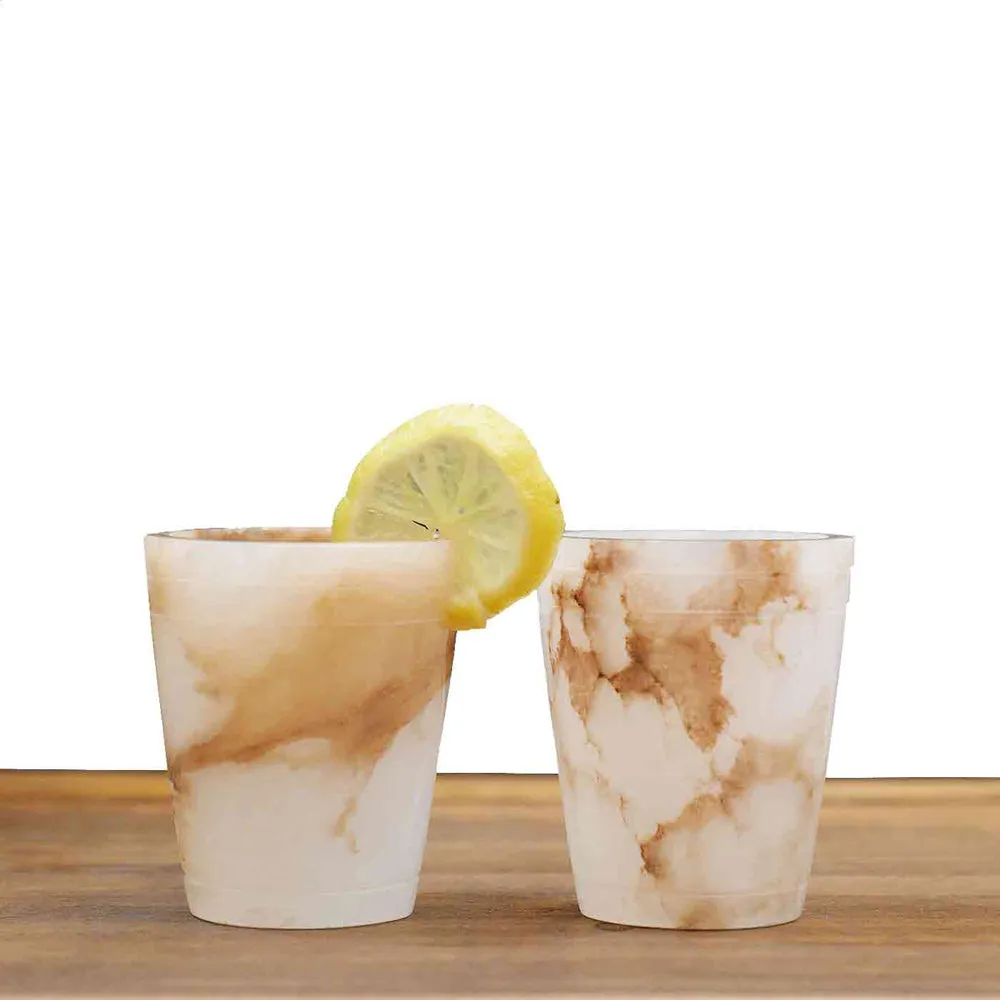 Esctacy Italian Marble & Semi Precious Stone Shot Glasses (Set of 6)