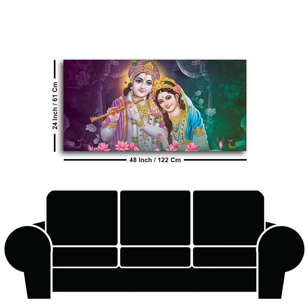 Eternal Love of Radha Krishna Canvas Wall Painting With Frame
