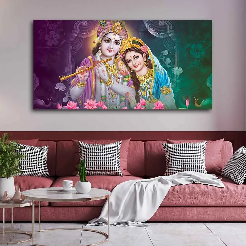 Eternal Love of Radha Krishna Canvas Wall Painting With Frame