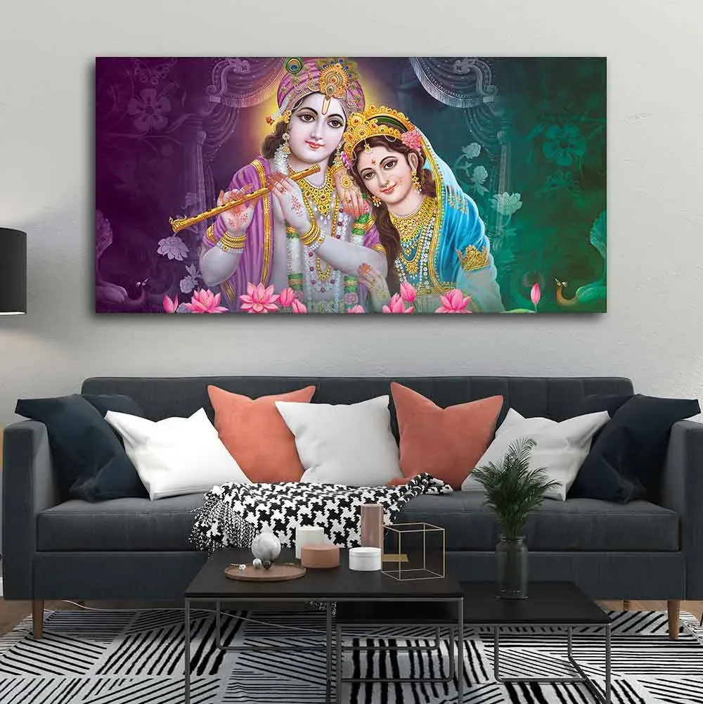 Eternal Love of Radha Krishna Canvas Wall Painting With Frame