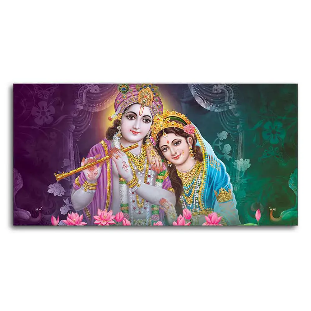 Eternal Love of Radha Krishna Canvas Wall Painting With Frame