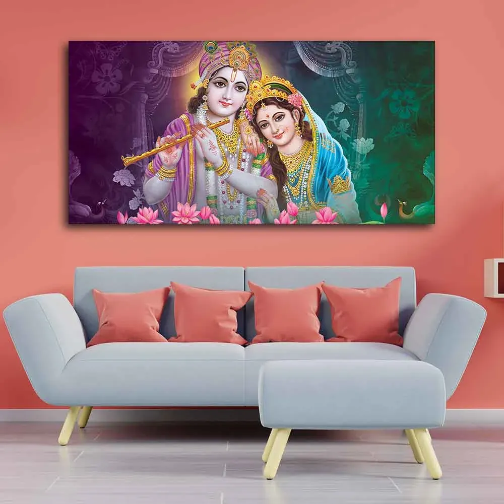 Eternal Love of Radha Krishna Canvas Wall Painting With Frame